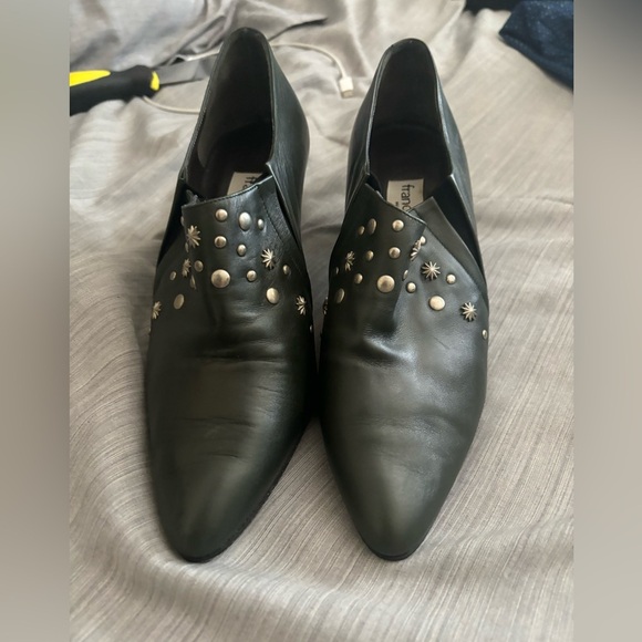 Franco Celin Pointed Toe Vero Cuoio Womens Heels Green Studded Point ToeSize 6 - Picture 1 of 12